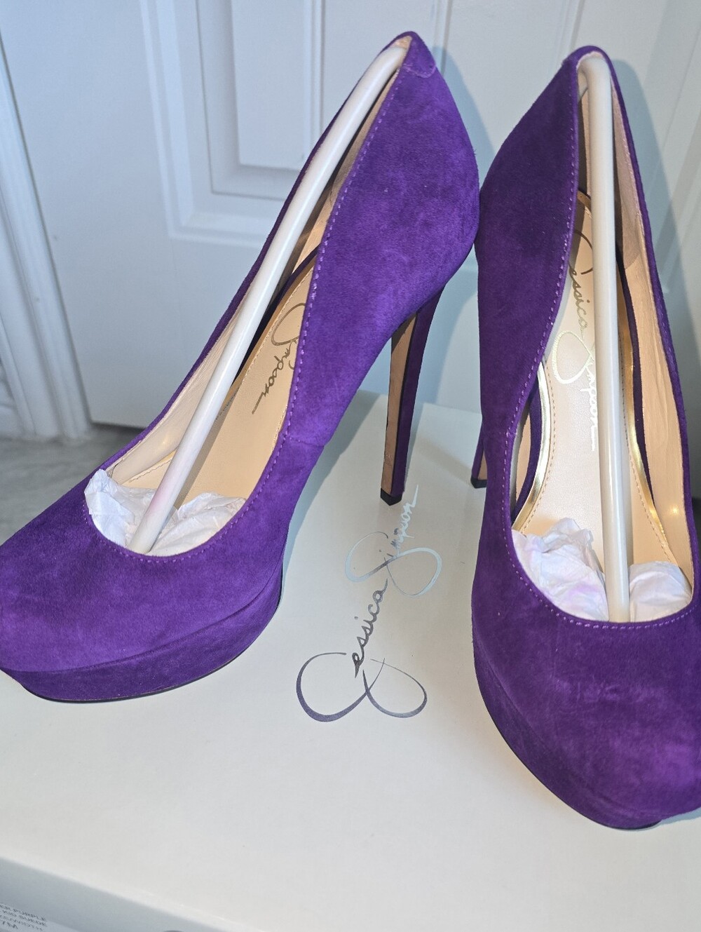 Jessica Simpson Vibrant Purple Suede Stiletto Pumps